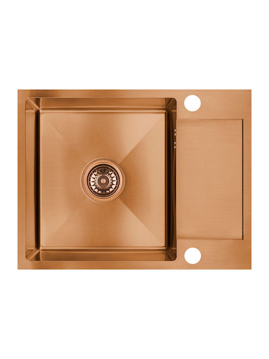 Laveo Drop-In Sink Inox Brushed W57xD44cm Bronze