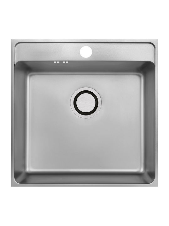 Laveo Ένθετος Νεροχύτης Inox Brushed Μ48xΠ49cm Ασημί