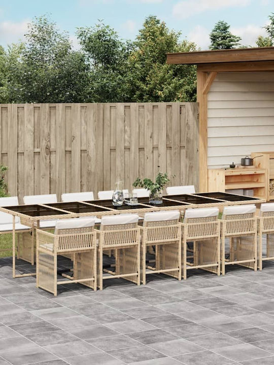 Set Sala De Mese Pentru Exterior 13 Piese Bej C...