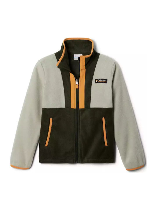 Παιδική Ζακέτα Fleece Green Chaki, Orange Back Bowl Ii