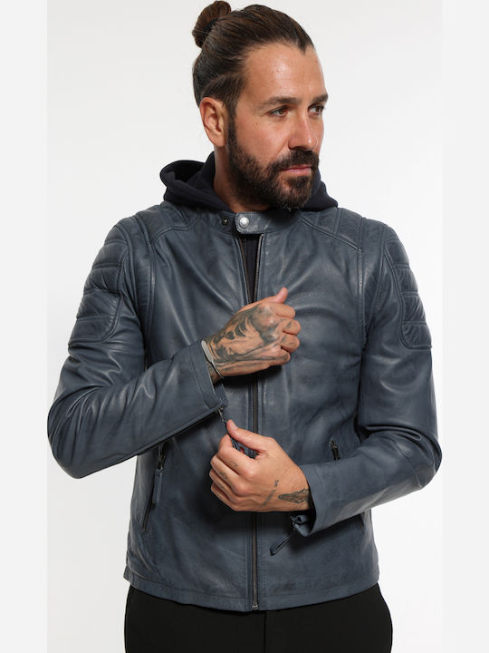 Newton Leather Lederjacke Jacke Blue Grey