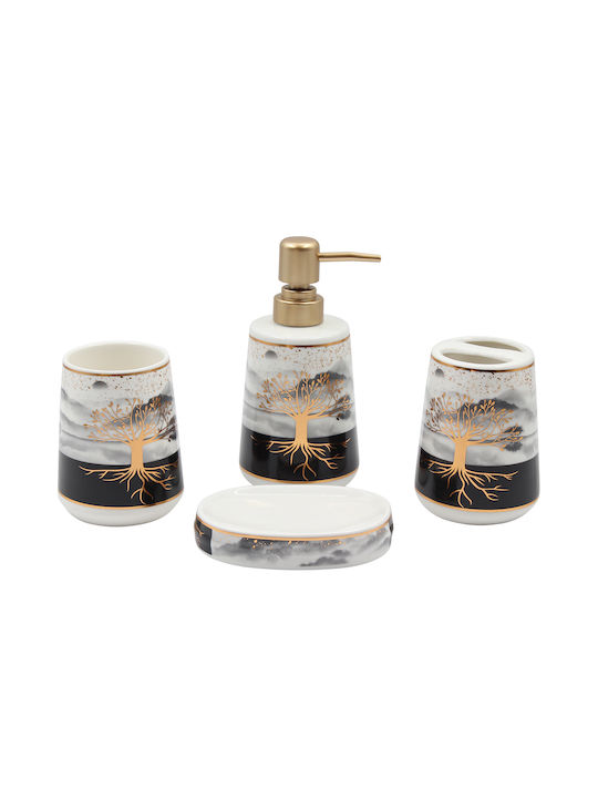 Keskor Keskor Bathroom Accessory Set Ceramic Black 4 Pieces
