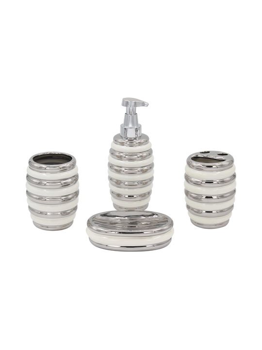 Keskor Keskor Bathroom Accessory Set Ceramic White 4 Pieces