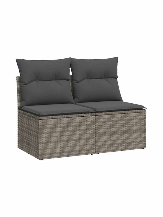 Two-Seater Outdoor Rattan Sofa With Cushions 55x55x69cm