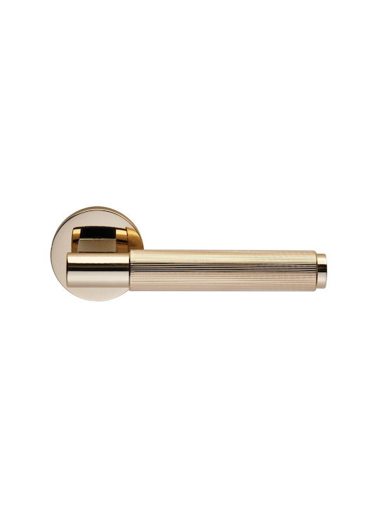 Πόμολα Πόρτας Ροζέτα Ilavio 2671 Polished Brass Πόμολα Εσωτερικής Πόρτας Ζεύγος