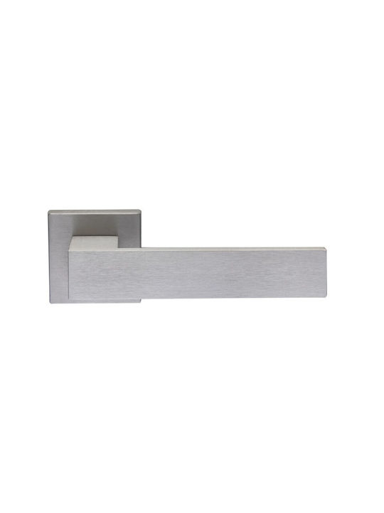 Πόμολα Πόρτας Ροζέτα Ilavio 2786 Anodized Inox Mat Πόμολα Ασφαλείας Ζεύγος Εξώπορτα