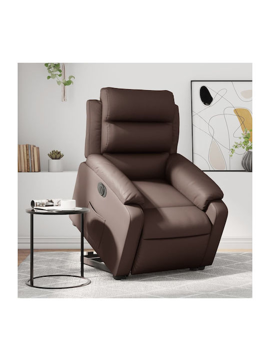 Relax Armchair with Footstool from Leatherette Coffee 75x92.5x100cm