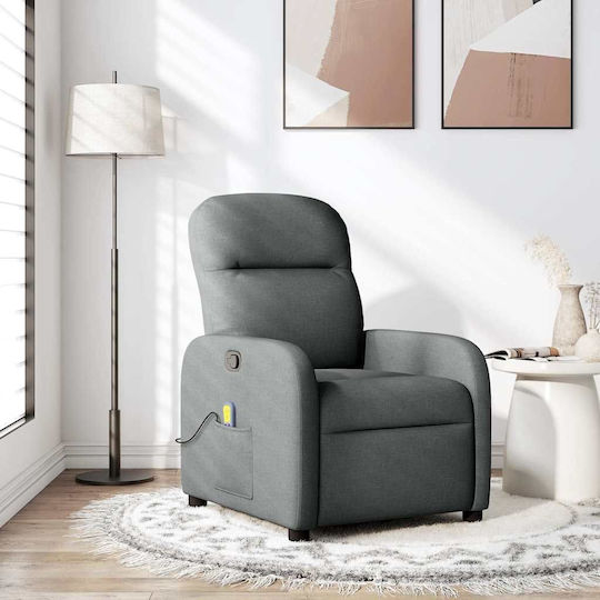 Întunecat Fotoliu Relax Masaj cu Puf Gri închis 66x88x95cm