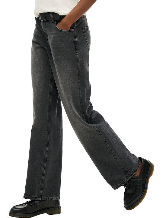Superdry Γυναικείο Jean Παντελόνι Mid Rise Μαύρο