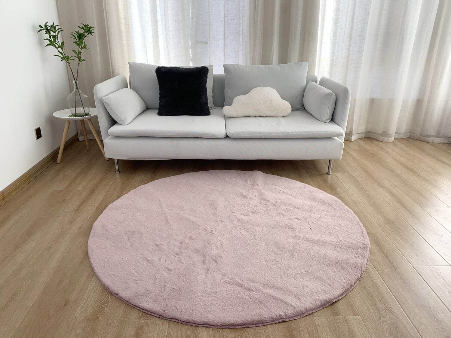 Anna Riska Αντιολισθητικό Χαλί Στρογγυλό Καλοκαιρινό Βαμβακερό Blush ...