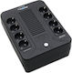 Eurocase EA200PLUS EVO USV 1000VA 600W mit 8 Schuko Steckdosen