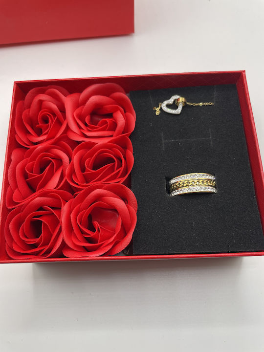 Set mit Halskette & Ring aus Stahl