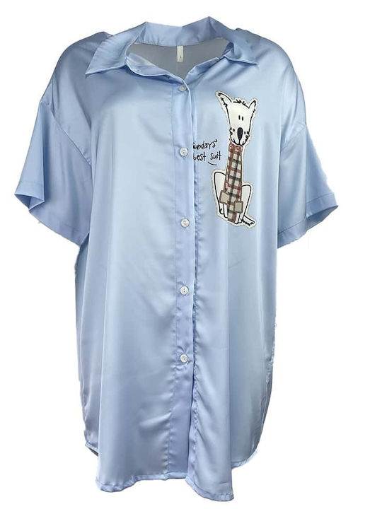 Fuanna Winter Women's Pyjama Set Light Blue