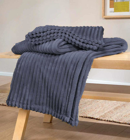Linea Home Armchair Throw Corduroy 200x220cm Gray