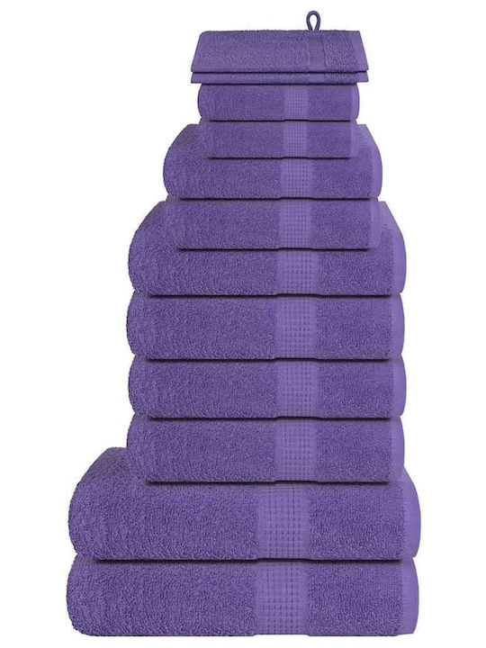 vidaXL Πετσέτα Χεριών Μοβ Βάρους 360gr/m²