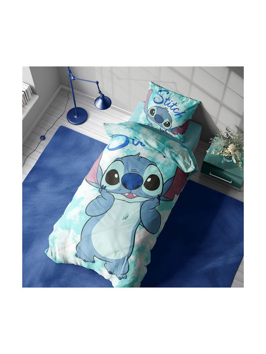 Disney Σετ Σεντόνια Μονά Βαμβακερά Turquoise 160x240cm 3τμχ