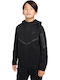 Athletic Kids Cardigan Cotton with Hood Black Sportswear