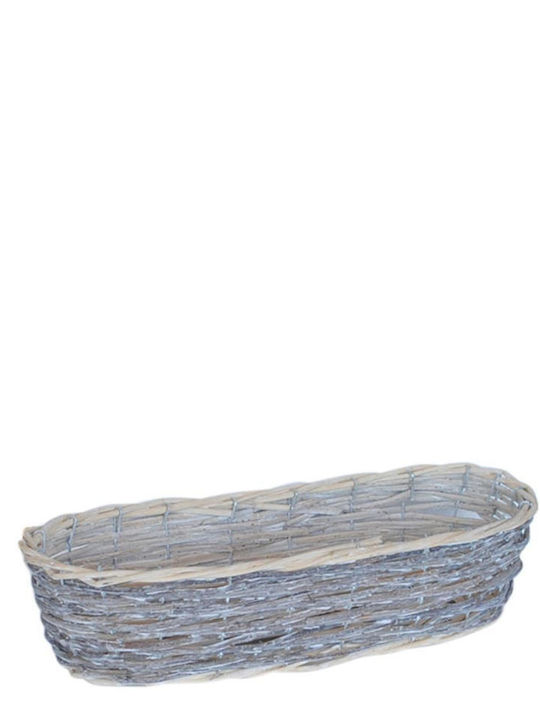 White Oval Wicker Basket 42x15x10