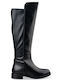 Knee-high Δερμάτινες Γυναικείες Μπότες Ιππασίας Μαύρες