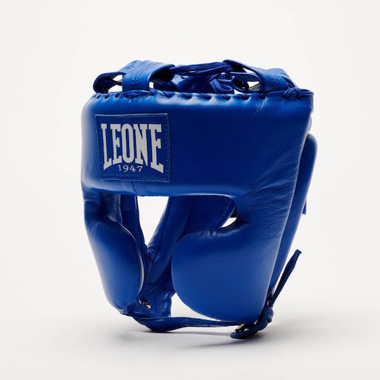 Leone 1947 Κάσκα Πυγμαχίας Ενηλίκων Κλείστού Τύπου Δερμάτινη Μπλε