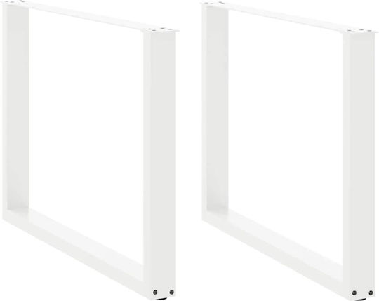 vidaXL Metallic Furniture Leg 2 Pieces Suitable for Table / Coffee Table / Office 100x72cm White