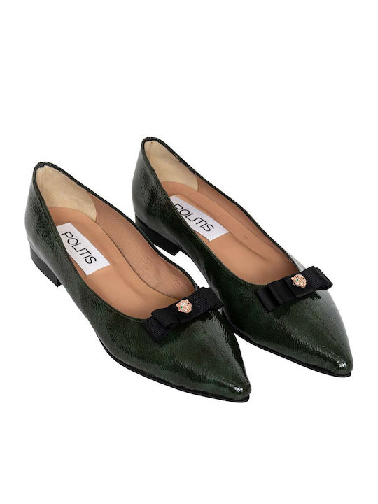 Anatomic Leather Pointy Ballerinas Green