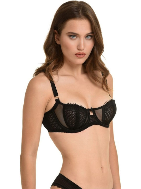 Balconette Balconette Bra without Padding Underwire Black