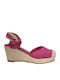 Damenplattformen im Espadrilles-Stil Fuchsie