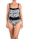 Strapless Ολόσωμο Μαγιό Animal Print
