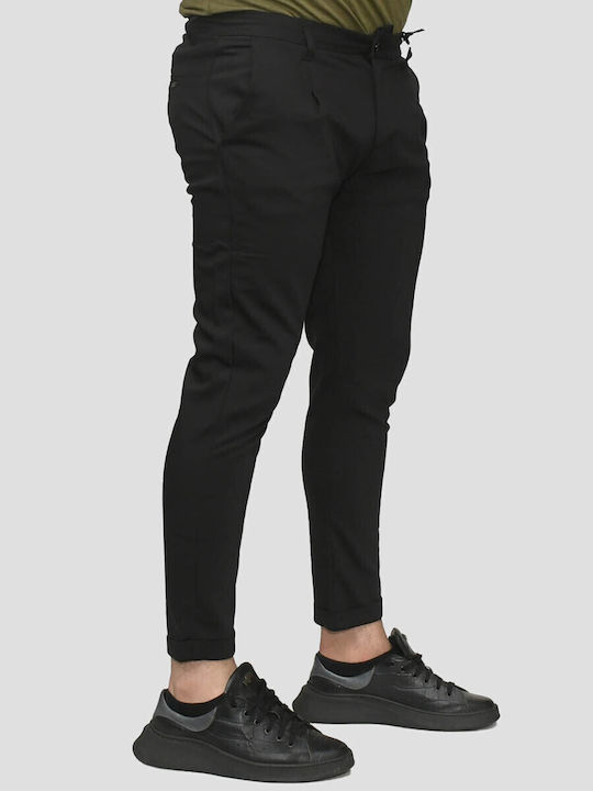 Damaged Jeans Мъжки Панталон Тясна Кройка Черен