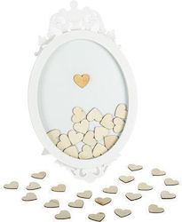 Καδρο Ευχων 40 X 24 Cm + 40 Ξύλινες Καρδιες 3.5 Cm Beauty Home