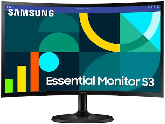 Samsung Essential S3 S36GD VA Gebogen Monitor 24" FHD 1920x1080 mit Reaktionszeit 4ms GTG