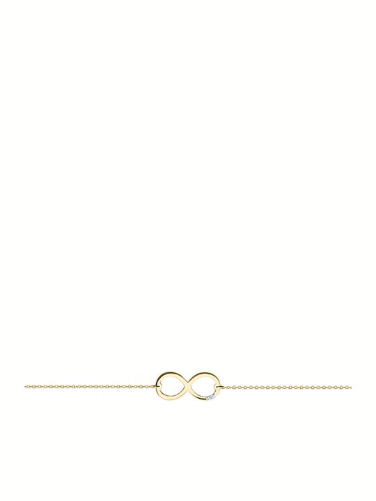 Ekan Vs2 H Damen Armband mit Design Unendlichkeit aus Gold 14K mit Diamant