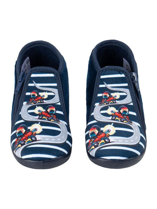 Kinderhausschuhe Stiefel Marineblau
