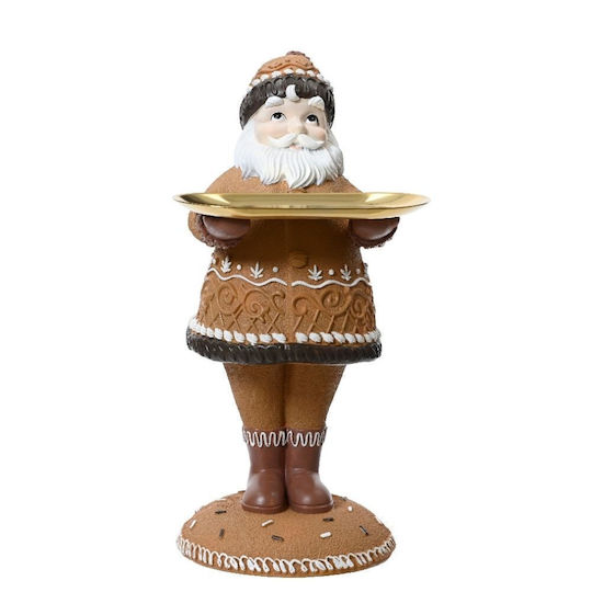 Moș Crăciun Decorativ de Masă Tavă Bej Maro 18x19x35cm 306.001.0685.31