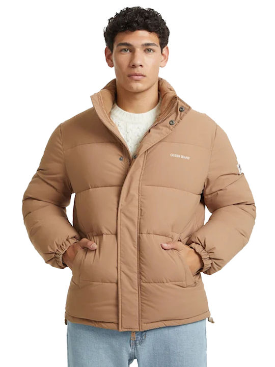 Guess Μπουφάν Puffer Μπεζ