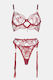 Decoro Sexy Dessous-Sets mit Transparenz & Straps Burgundisch