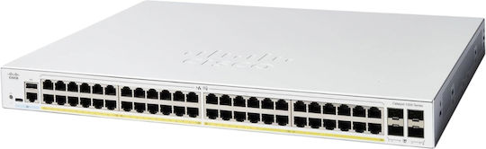 Cisco Catalyst 1300 Managed L2 / L3 PoE+ Switch with 48 Gigabit (1Gbps) Ethernet Ports and 4 SFP Ports