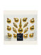 Hanging Ornament Set Glass Gold 15pcs