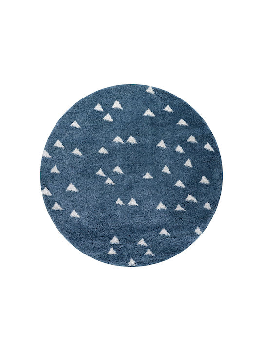 Beauty Home Kids Synthetic Rug Round 133cm 20mm Blue