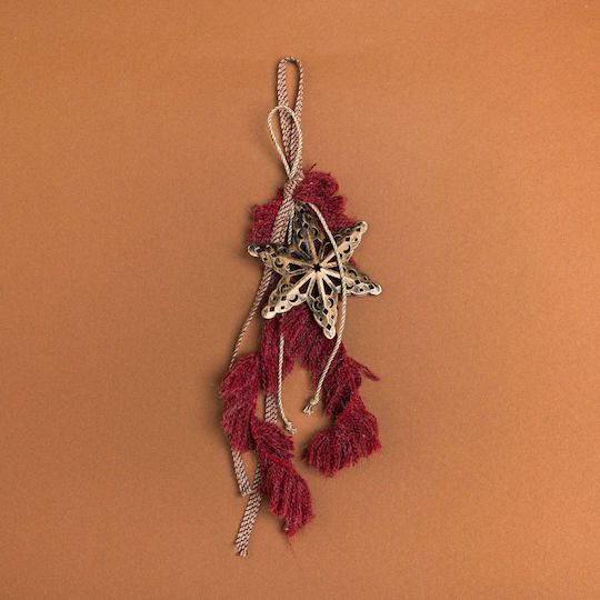 Beauty Home Suspendata Amulet Stea Burgundy din Metal 1buc