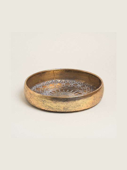 Beauty Home Metallic Round Decorative Tray 37x37cm