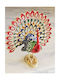Decorative Red Peacock Enamel Box with Rhinestones 16x13x11cm