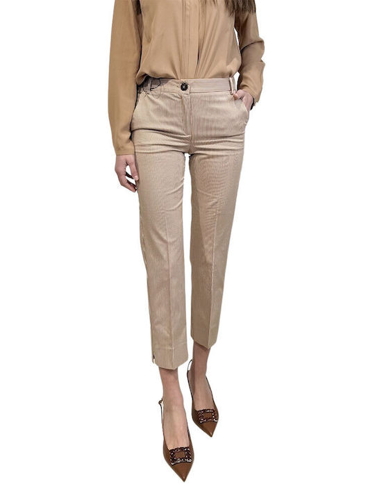 Marella Damen Baumwolle Hose Camel