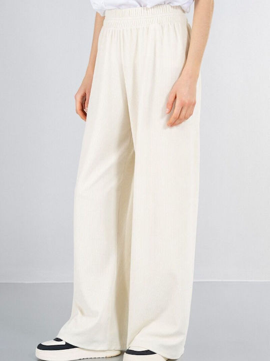 Damen Stoff Hose Ecru