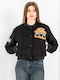 Crop Γυναικείο Bomber Jacket Black