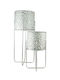 Zen Collection Planter Metal Silver with Stand 29.5x29.5x76.2cm.