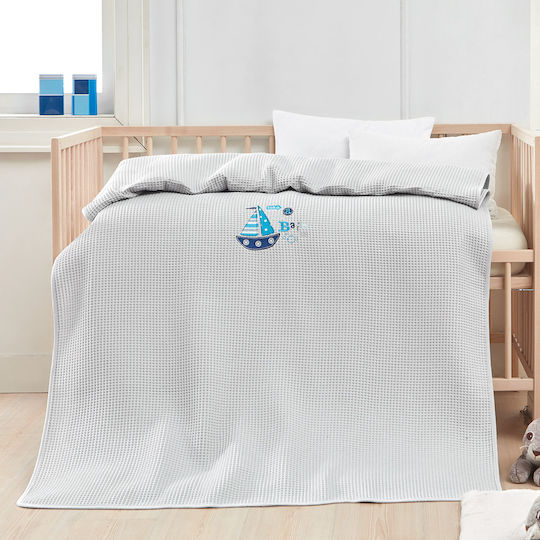 Beauty Home Blanket Cot Art 5309 Waffle Gray 100x150cm
