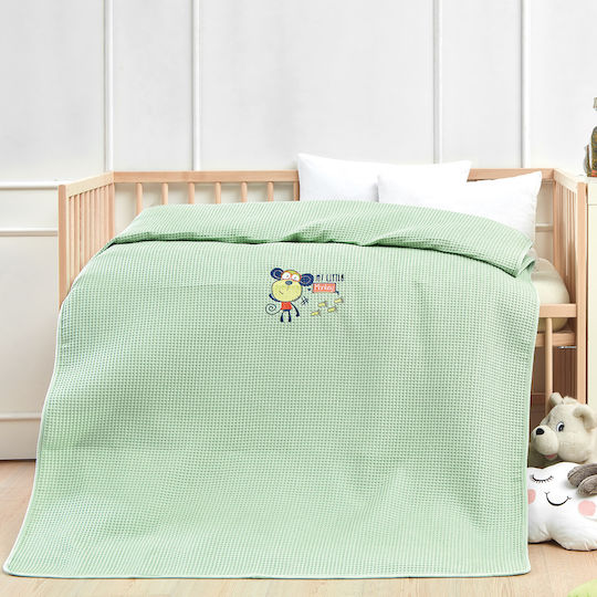 Beauty Home Blanket Cot Art 5311 Waffle Green 100x150cm