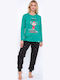 Muydemi Winter Women's Pyjama Set Green